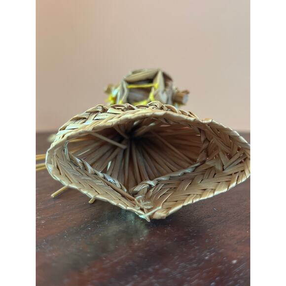 Vintage Boho Christmas Rattan Angels with Instruments Set of 4 - Picture 12 of 16